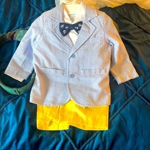 J Khaki 3 pc Boys suit with Bow tie. NWT size 2t